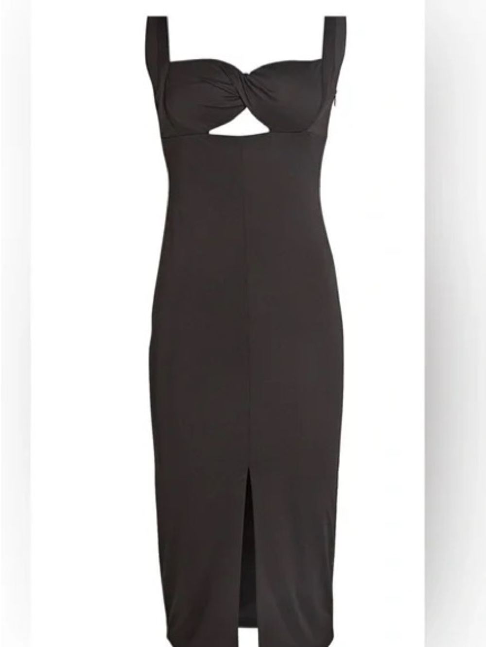 Significant Other Black Midi Dress with Bust Cutout and Front Slit Size 4